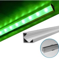 Profil aluminiu,pentru banda LED, aparent, de colt, 2m